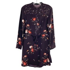 All Saints Helle Amarillo 100% Silk Button Up Shirt Dress